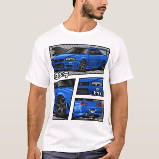 Skyline Gtr R34マンガ愛好家TシャツGTR R-34マンガ Tシャツ