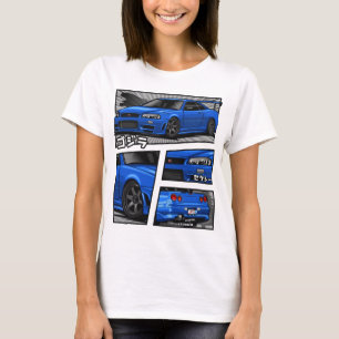 Skyline Gtr R34マンガ愛好家TシャツGTR R-34マンガ Tシャツ
