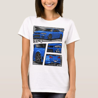 Skyline Gtr R34マンガ愛好家TシャツGTR R-34マンガ Tシャツ