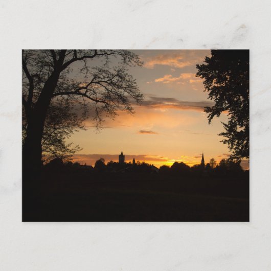 SKYLINE HAAG IN OBERBAYERN BEI SONNENUNTERGANG ポストカード (正面)