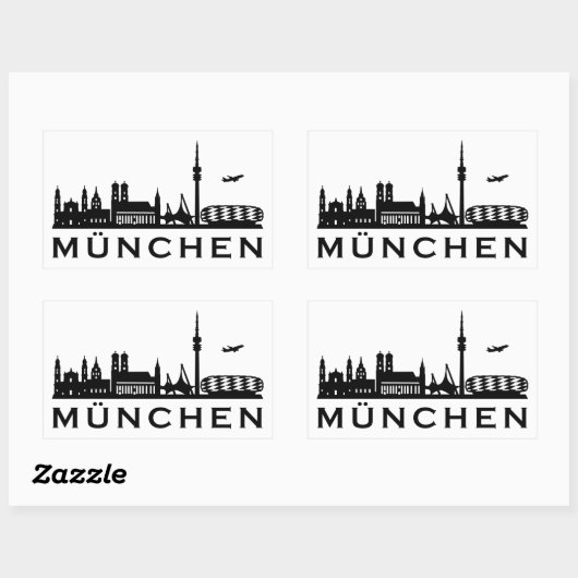 Skyline München 長方形シール (シート)