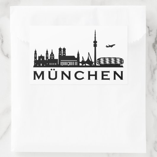 Skyline München 長方形シール (バッグ)