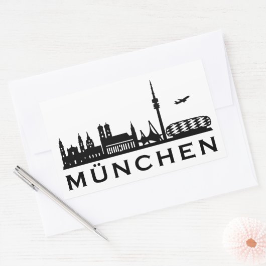 Skyline München 長方形シール (封筒)