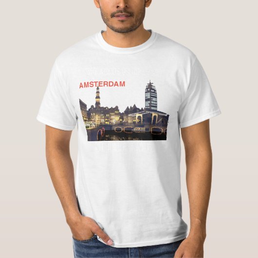 skyline_nacht_7アムステルダムのオランダへの歓迎… tシャツ (正面)