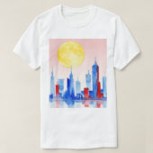 Skyline of a modern city tシャツ (デザイン正面)