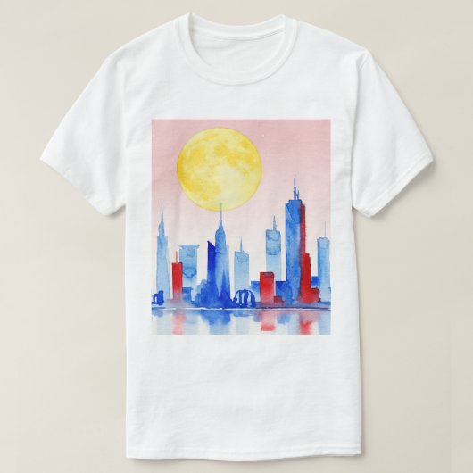 Skyline of a modern city tシャツ (デザイン正面)