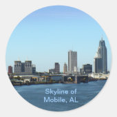 Skyline of Mobile, AL ラウンドシール (正面)