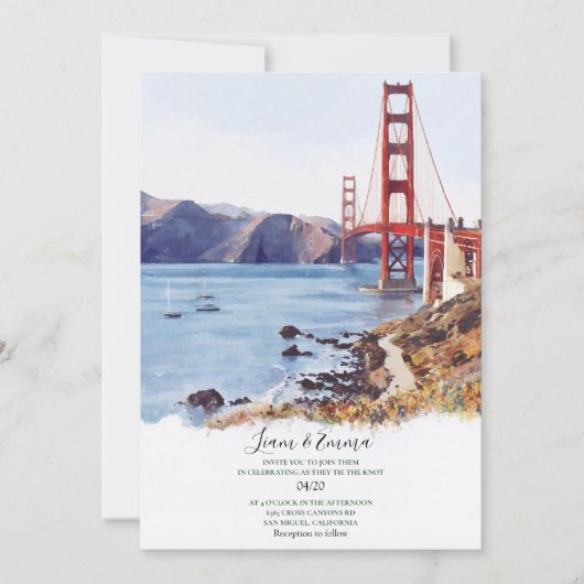 Skyline Scenic San Francisco Wedding Invitation 招待状 (正面)