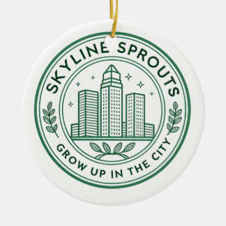 Skyline Sprouts Memorial Ornament | Urban Farming  セラミックオーナメント