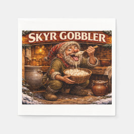 Skyr Gobbler Icelandic Yule Lad スタンダードカクテルナプキン