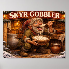 Skyr Gobbler Icelandic Yule Lad ポスター