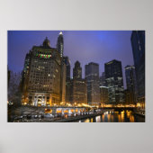 Skyscrapers on the Chicago River ポスター (正面)