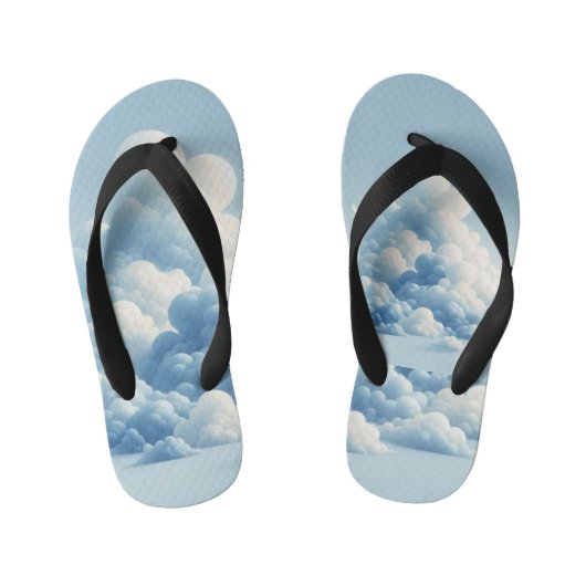 "SkyStride: Cloud Bubble FlipFlops" キッズビーチサンダル (フットベッド)
