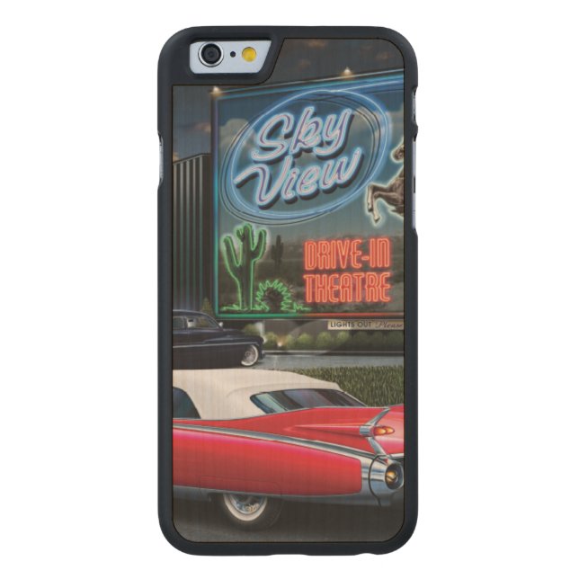 Skyviewドライブ CarvedウッドiPhoneケース (裏面)