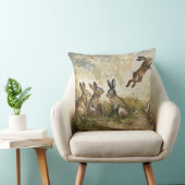 Skyward Fluff Meadow Hare Whimsical Rabbit Family  クッション (椅子)