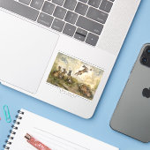 Skyward Fluff Meadow Hare Whimsical Rabbit Family  シール (ノートパソコンとiPhone)