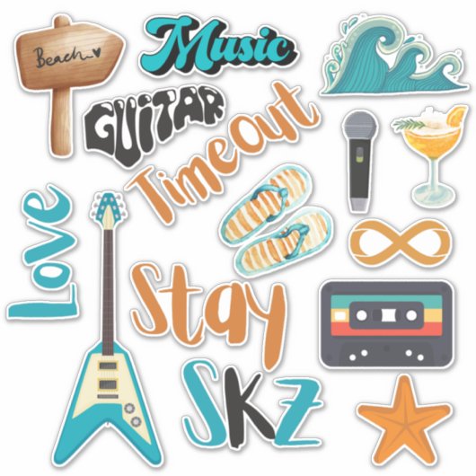 SKZタイムアウト（ブルーバー）カスタムカットビニールシール シール (正面)