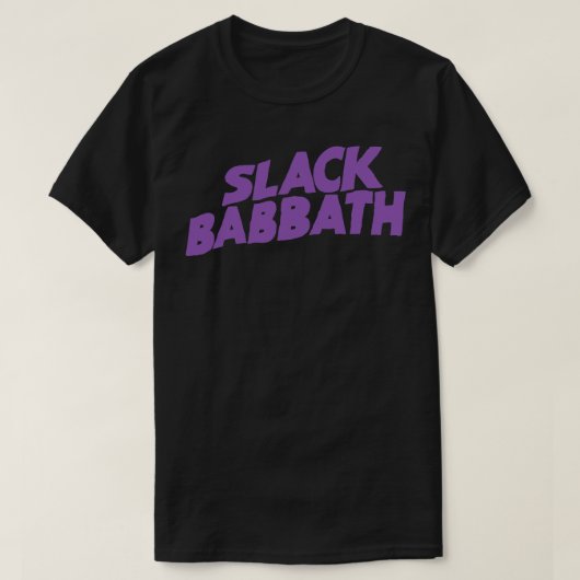 SLACK BABBOTH重い金属パロディのブランドノックO Tシャツ (デザイン正面)