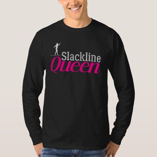 Slackline Girl Slacklining Queen Artist Slackliner Tシャツ (正面)