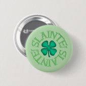 Slainte green button 缶バッジ (正面&裏面)