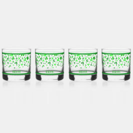 Sláinte Lucky Irish Shamrocks Design Personalized ウイスキーグラス