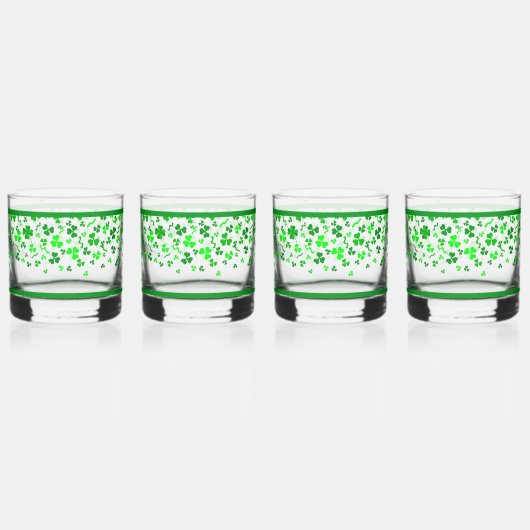 Sláinte Lucky Irish Shamrocks Design Personalized ウイスキーグラス (右)