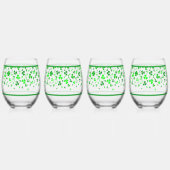 Sláinte Lucky Irish Shamrocks Design Personalized ステムなしワイングラス (左)