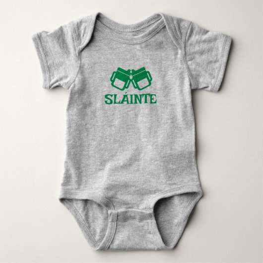 SLÁINTE sippy gray bodysuit ベビーボディスーツ (正面)