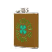 Slainte w clover brown wrapped flask フラスク (左)
