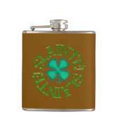 Slainte w clover brown wrapped flask フラスク (正面)