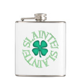 Slainte w clover white wrapped flask フラスク (正面)