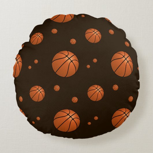 Slam Dunk Basketball Pattern Sports ラウンドクッション (正面)