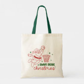 Slam Dunk Christmas Cute Basketball Santa トートバッグ (裏面)
