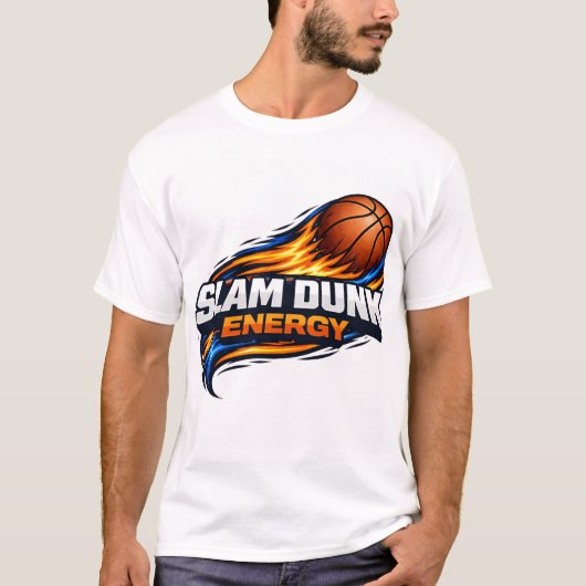 Slam Dunk Energy Basketball Shirt | Bold Orange &  Tシャツ (正面)
