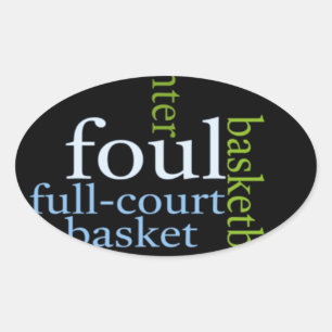 Slam Dunk of Words:バスケットボール・ゲーム・オブ・チャンピオン 楕円形シール