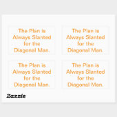 Slanted Plan Diagonal Man Hankamer Artjunkhaus Fun 長方形シール (シート)