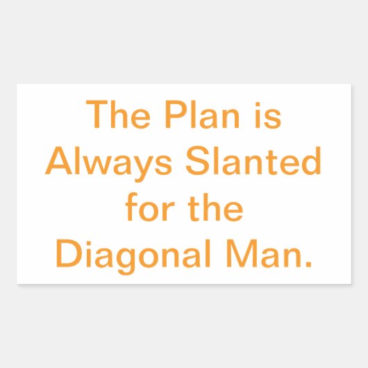 Slanted Plan Diagonal Man Hankamer Artjunkhaus Fun 長方形シール (正面)