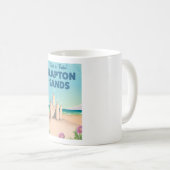 Slapton Sands, Devon sandcastle vintage poster コーヒーマグカップ (正面右)