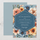 Slate Amber Harvest Wedding 招待状 (正面/裏面)