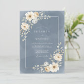 Slate Bloom Flourish Wedding 招待状 (スタンド正面)