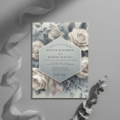 Slate Blue Bloom Ethereal Wedding 招待状