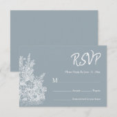 Slate Blue French Country Wedding 出欠カード (正面/裏面)