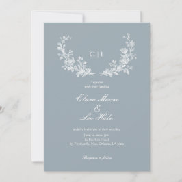 Slate Blue French Country Wedding 招待状