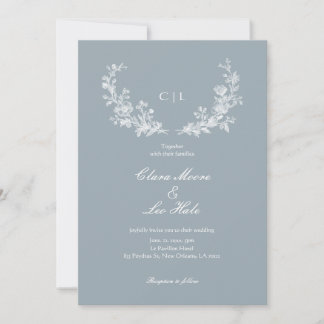 Slate Blue French Country Wedding 招待状