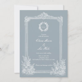 Slate Blue French Country Wedding 招待状