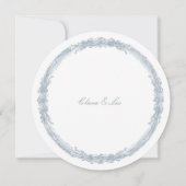 Slate Blue French Country Wedding Round セーブザデート (裏面)