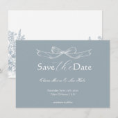 Slate Blue French Country Wedding Save The Date (正面/裏面)