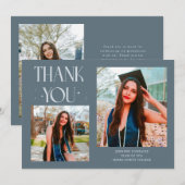 Slate Blue Graduate Thank You 2-Photo  案内状 (正面/裏面)