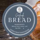 Slate Blue Gray Bakery Sourdough Bread Sticker ラウンドシール