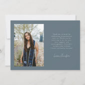 Slate Blue Hand Written Thank You Multi Photo 案内状 (裏面)